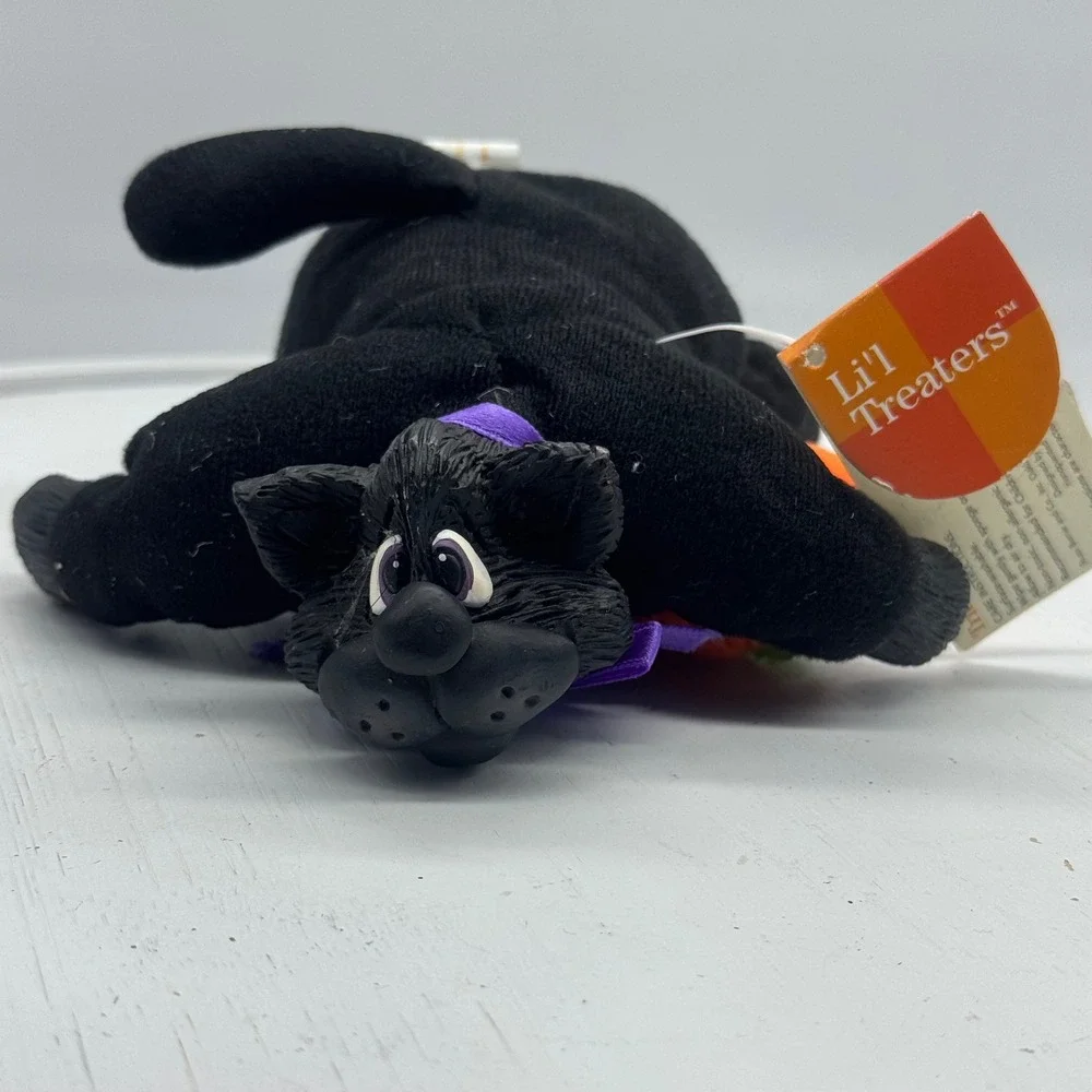 Russ Berrie Li'l Treaters Trick Black Cat Halloween Plush Pumpkin Kathleen Kelly